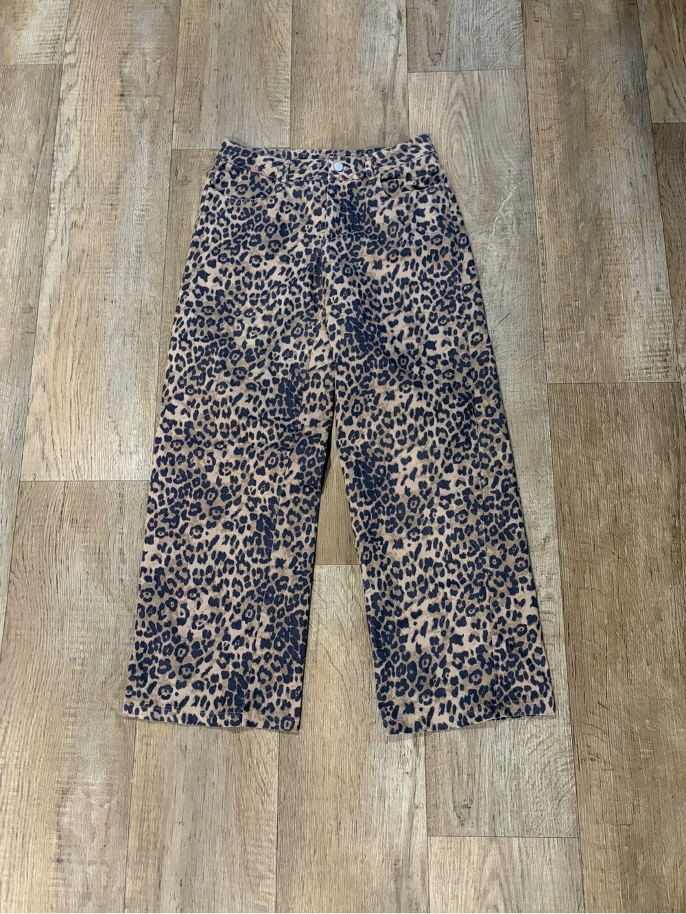 Women’s Leopard Print High-Waist Wide-Leg Pants. Size Small Streetwear Casual